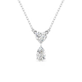 Heart & Pear Shape Solitaire Diamonds Chain Pendant