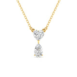 Heart & Pear Shape Solitaire Diamonds Chain Pendant