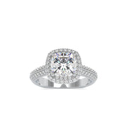 1.8 Carat Cushion Shape Diamond Halo Engagement Ring
