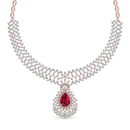 Lab Grown Diamonds & Gem Stone Royal Design Necklace