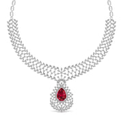 Lab Grown Diamonds & Gem Stone Royal Design Necklace