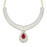 Lab Grown Diamonds & Gem Stone Royal Design Necklace
