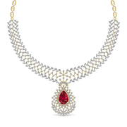 Lab Grown Diamonds & Gem Stone Royal Design Necklace