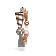 Lab Grown Round Cut Diamonds Solid Rose gold Bangle