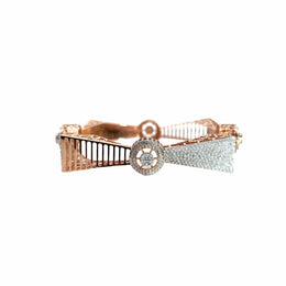 Lab Grown Round Cut Diamonds Solid Rose gold Bangle