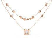 Layered Diamond Solitaire Necklace