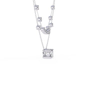 Layered Diamond Solitaire Necklace
