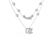 Layered Diamond Solitaire Necklace