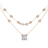 Layered Diamond Solitaire Necklace