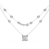 Layered Diamond Solitaire Necklace