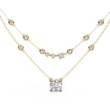 Layered Diamond Solitaire Necklace
