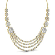 Layered Round Cut Diamonds Party Wear Necklace