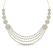 Layered Round Cut Diamonds Party Wear Necklace
