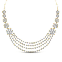 Layered Round Cut Diamonds Party Wear Necklace