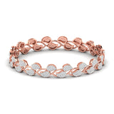 Leaf Design Round Diamond Bangle