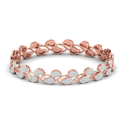 Leaf Design Round Diamond Bangle