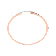 Leaf Whisper Gold Diamond Bangle