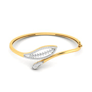 Leaf Whisper Gold Diamond Bangle