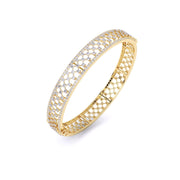 Lattice Design Gold Diamond Bangle