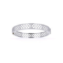 Lattice Design Gold Diamond Bangle