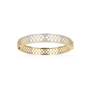 Lattice Design Gold Diamond Bangle