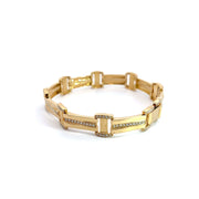 Linear Round Cut Diamonds Men's Bracelet