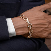 Linear Round Cut Diamonds Men's Bracelet