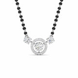 Luxurious Black Bead Mangalsutra with Triple Diamond Pendant