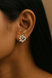 Marquise & Pear Cut Cluster Diamonds Earrings