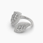 Diamond Leaf Cluster Ring