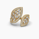 Diamond Leaf Cluster Ring