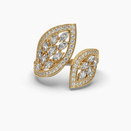 Diamond Leaf Cluster Ring