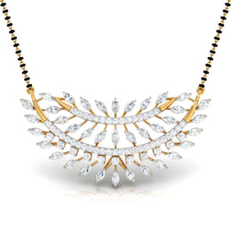 Marquise & Round Diamond Foliage  Mangalsutra