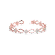 Marquise Shape & Round Cut Diamonds Floral Bracelet