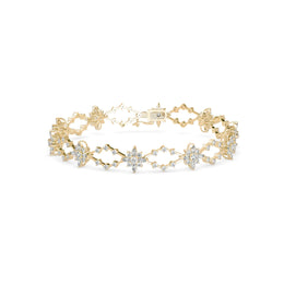 Marquise Shape & Round Cut Diamonds Floral Bracelet