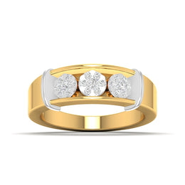 Men's Three-Stone Diamond Band