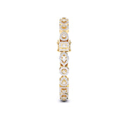 Mixed Shape Diamond Gold Bangle