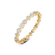 Mixed Shape Diamond Gold Bangle