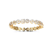 Mixed Shape Diamond Gold Bangle