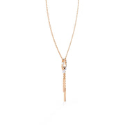 Necklace with Diamond Circle and Bar Accents