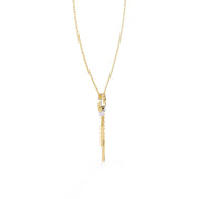 Necklace with Diamond Circle and Bar Accents