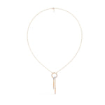 Necklace with Diamond Circle and Bar Accents