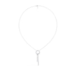 Necklace with Diamond Circle and Bar Accents