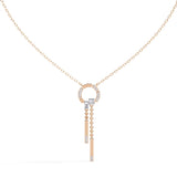 Necklace with Diamond Circle and Bar Accents