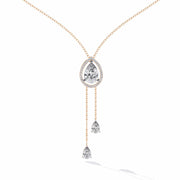 Necklace with Pear-Shaped Crystal Pendant