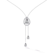 Necklace with Pear-Shaped Crystal Pendant