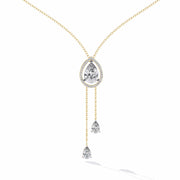 Necklace with Pear-Shaped Crystal Pendant