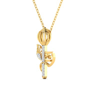 Om Pendant with Round Diamonds