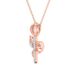 Om Pendant with Round Diamonds
