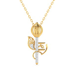 Om Pendant with Round Diamonds